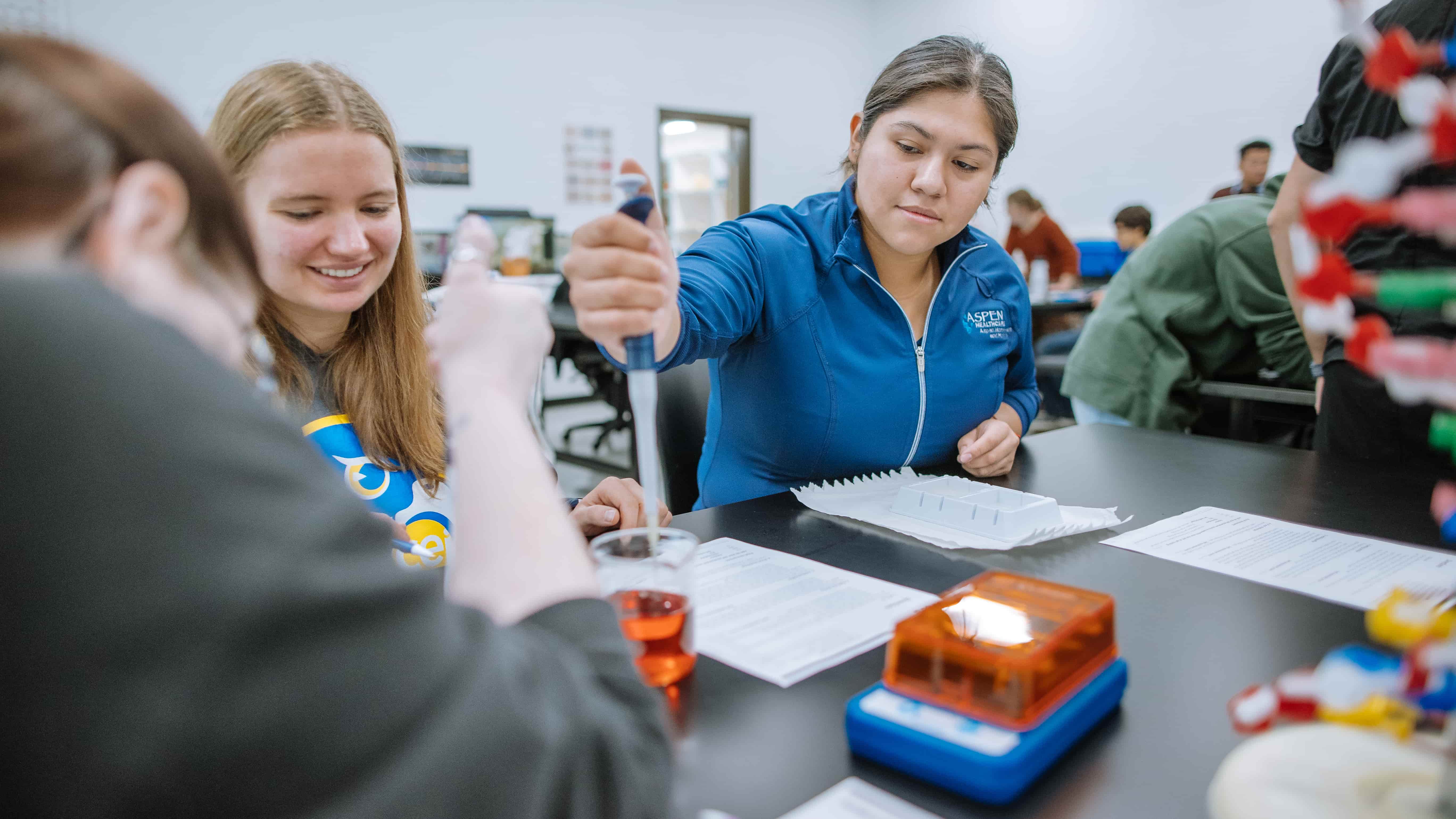 students in a science classroom