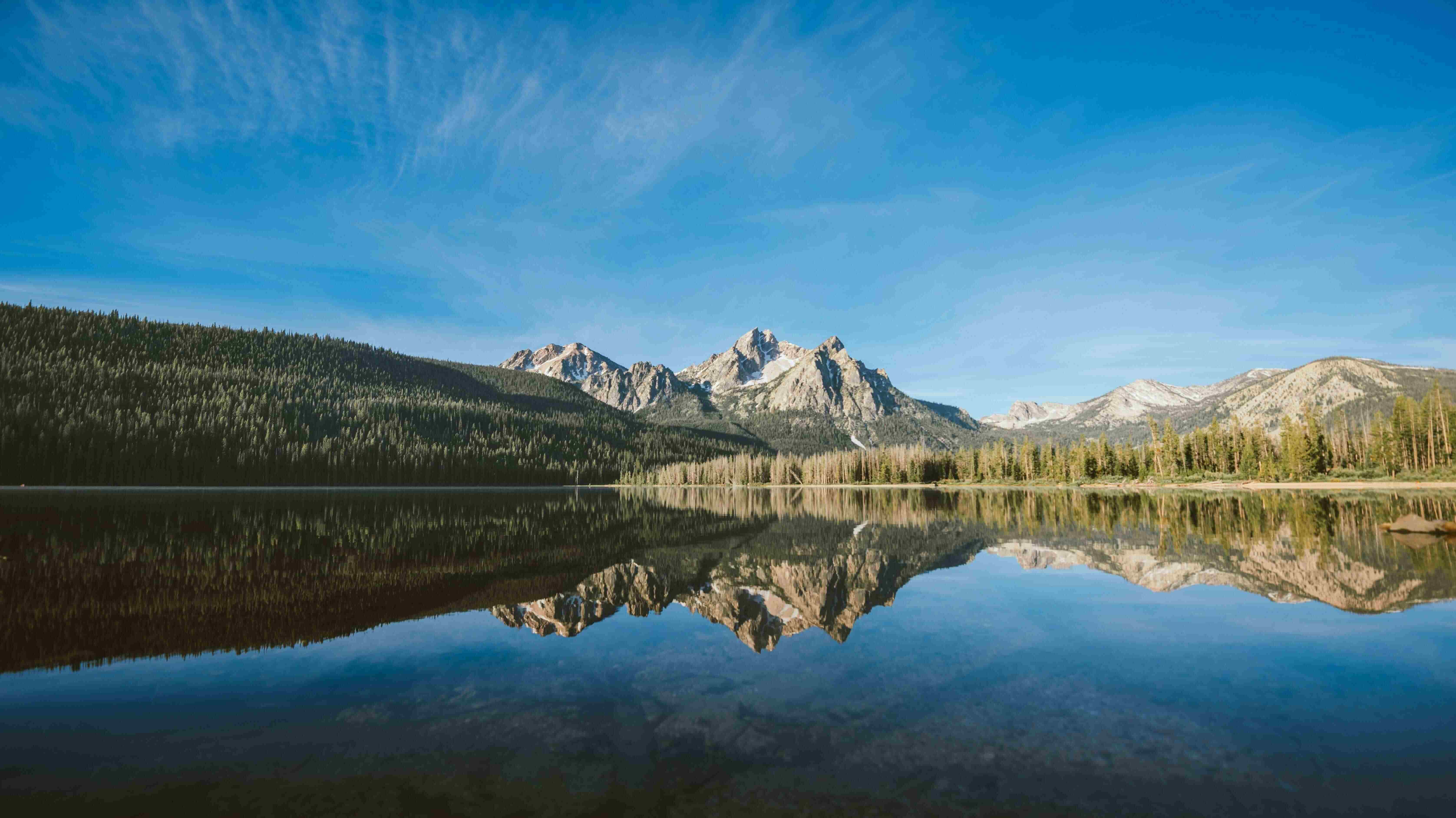 View of mountains and a lake