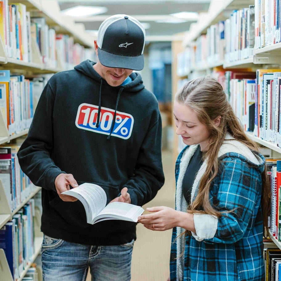 Students in library