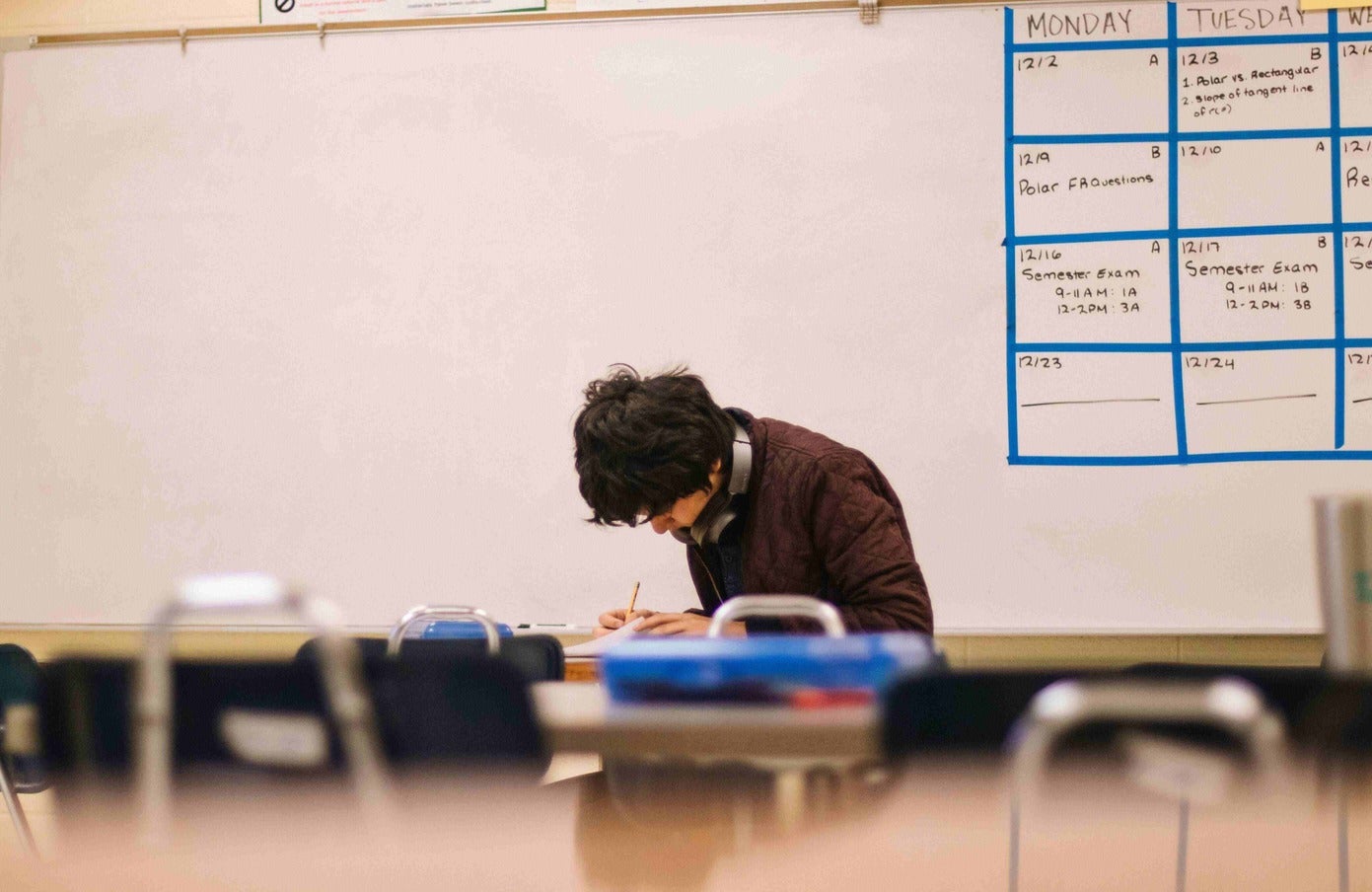 Man working in classroom