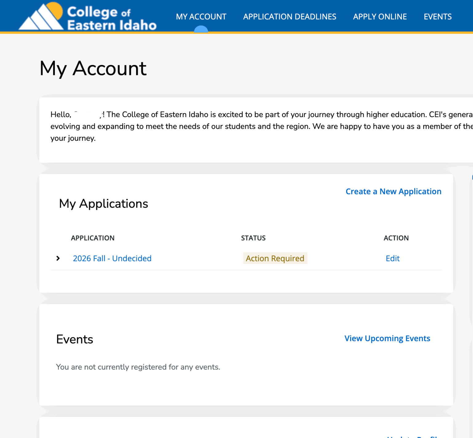 Step 4: Complete the Application Questions/Information, My Applications