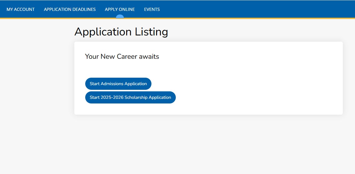 Step 3: Create a New Application, Your new career awaits