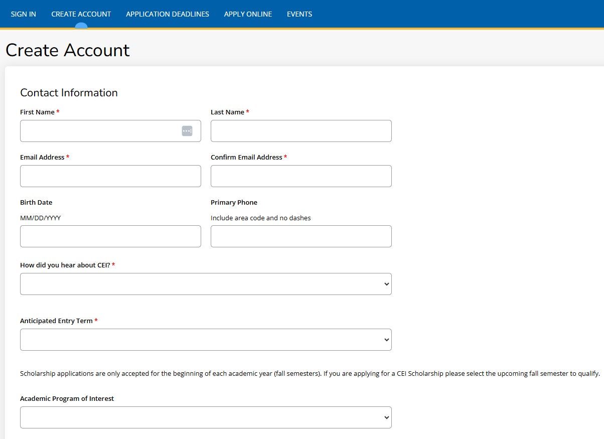 Step 2: Create an Account