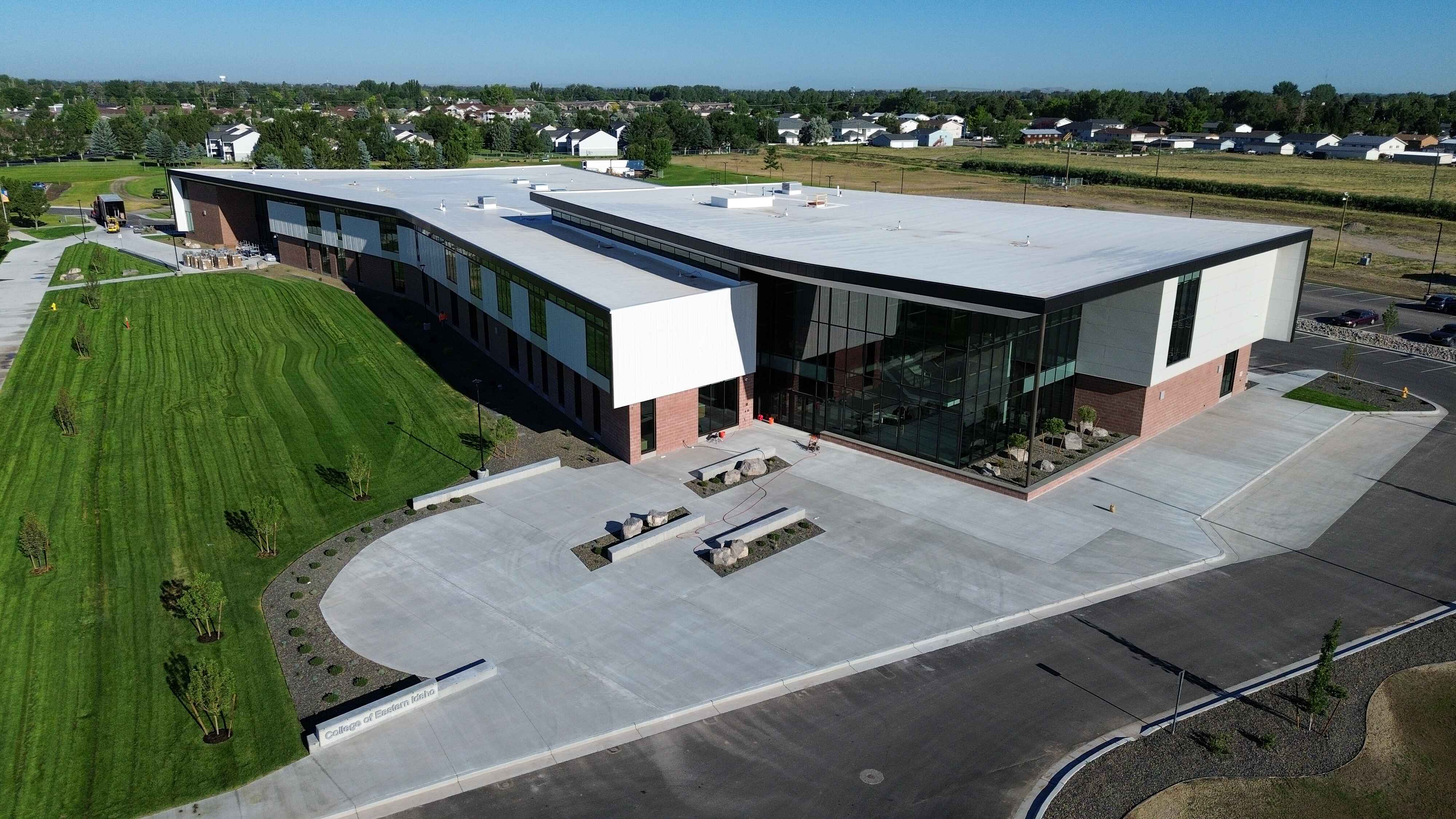 The nearly complete Battelle Energy Alliance Future Tech Building in partnership with Frontier Credit Union, will be home to the new BEA Applied STEM Institute.