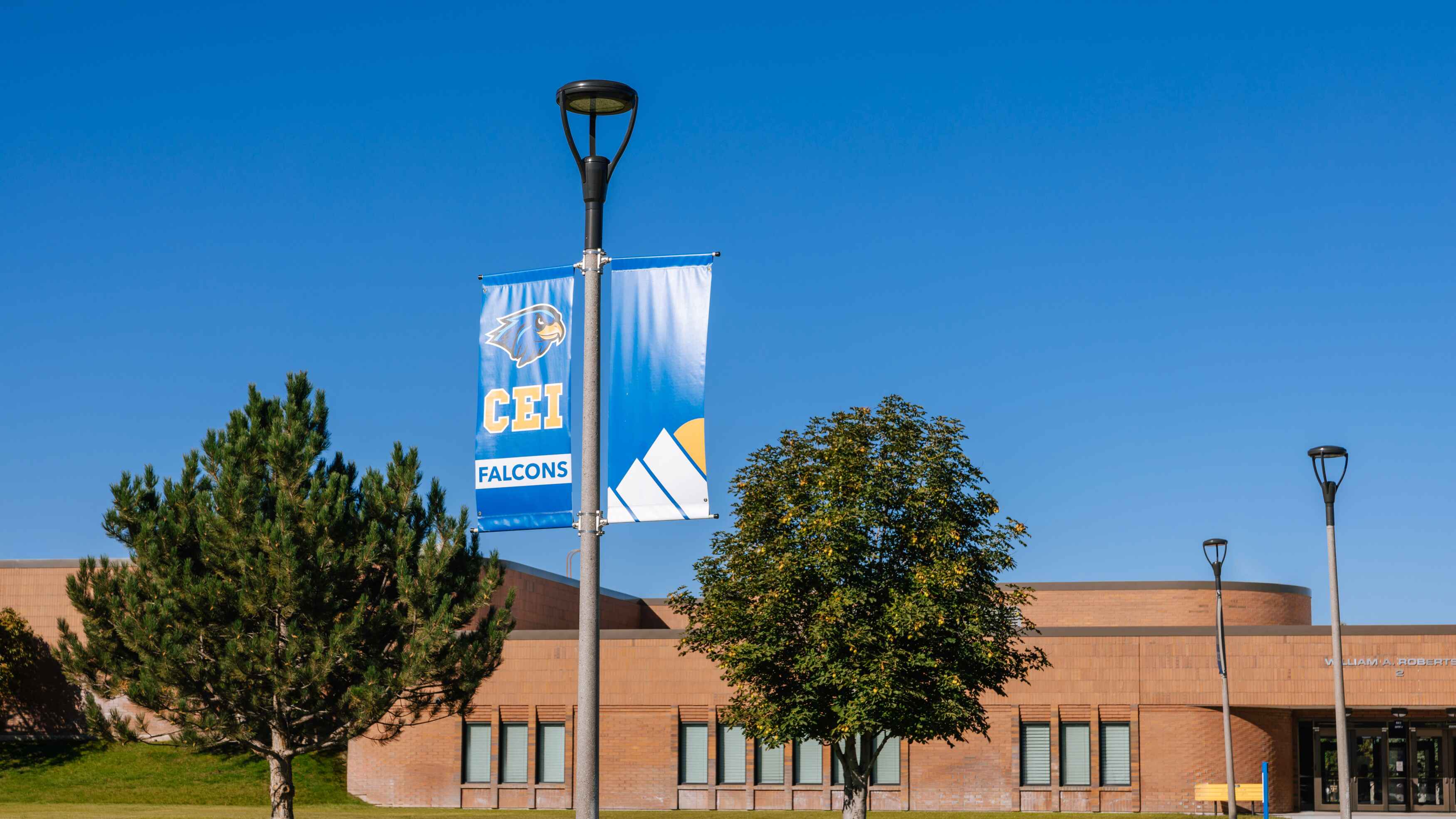 Banner on the CEI campus