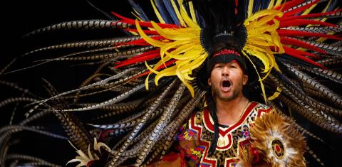 Native American man doing a traditional dance