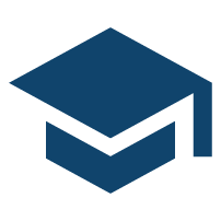 blue graduation cap icon