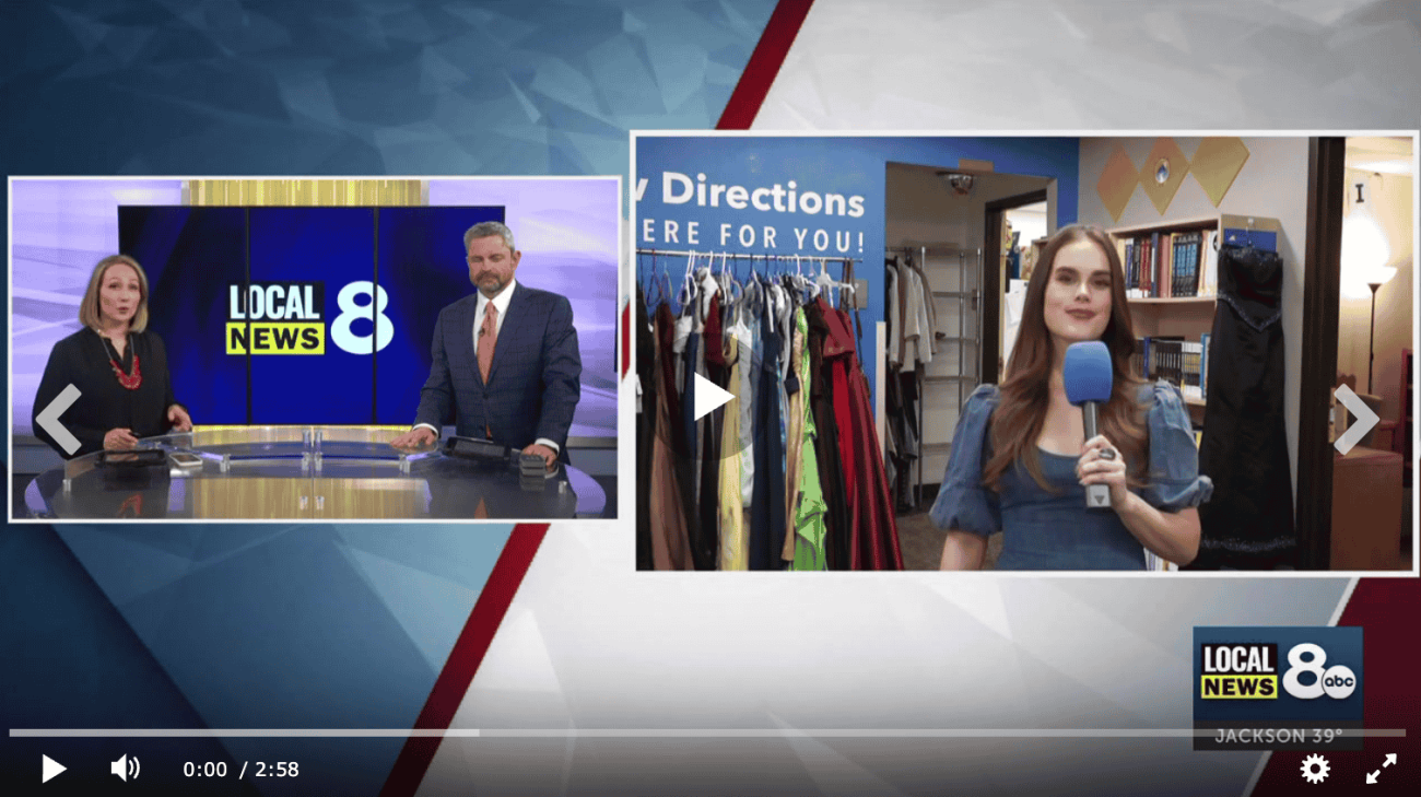 News program discussing the prom attire drive
